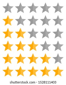 Five stars rating vector icon