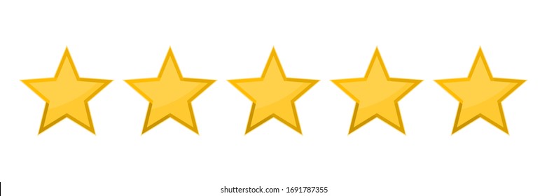 Five stars rating vector icon