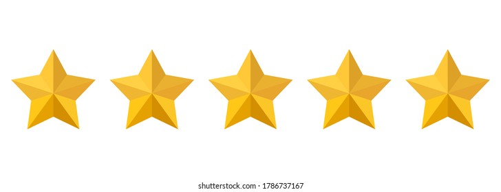 Five stars rating vector icon