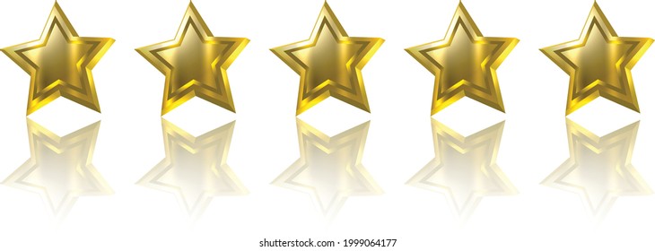 Five stars rating vector icon