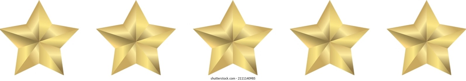 Five stars rating vector icon