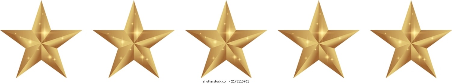 Five stars rating vector icon