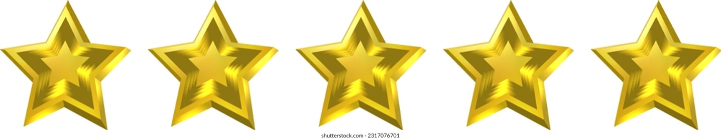 Five stars rating vector icon