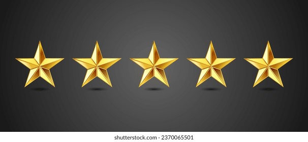 Five stars rating vector icon