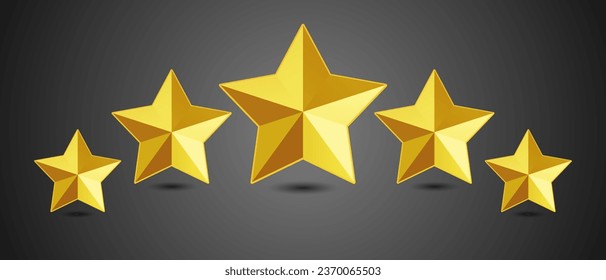 Icono de vector de clasificación de cinco estrellas