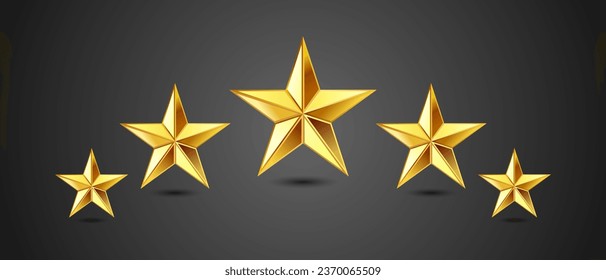 Five stars rating vector icon