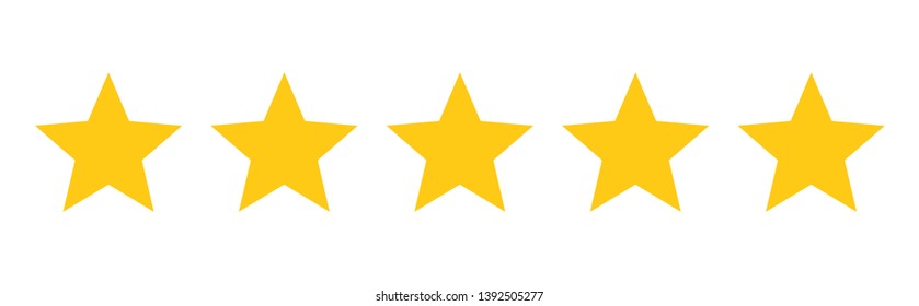 Five stars rating. Vector illustration.