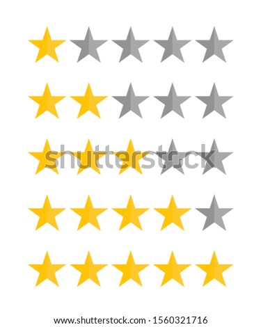 Five stars rating vector illustration.