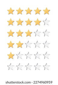 Five stars rating - white background - paper cutout vector