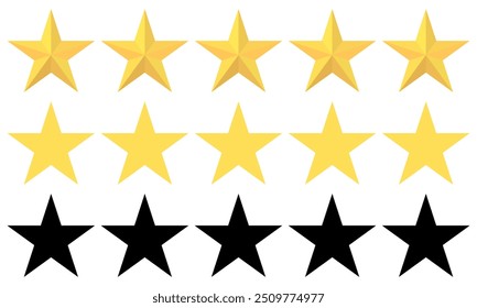 Classificação cinco estrelas, ícone de classificação. Vetor