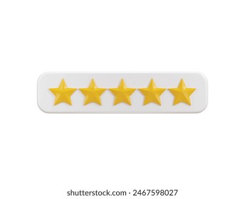 five stars ratting icon 3d render concept of customer feedback ratting icon vector illustration