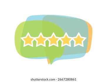 Cinco estrellas que representan un servicio excelente y una satisfacción Cliente
