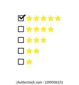 five stars review icon vector