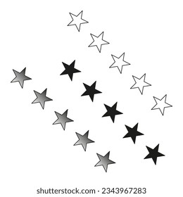 Five stars in a row icon. Five rows of stars. Vector illustration. Eps 10.