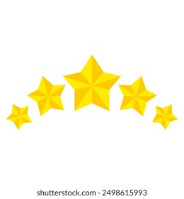 Five stars, star class, excellent, great, very good, golden star