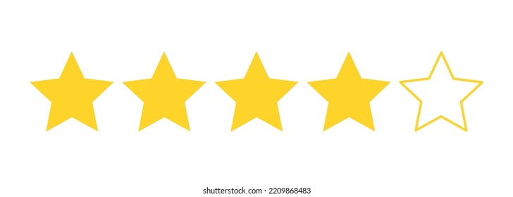 Five stars symbols. Vector illustration.