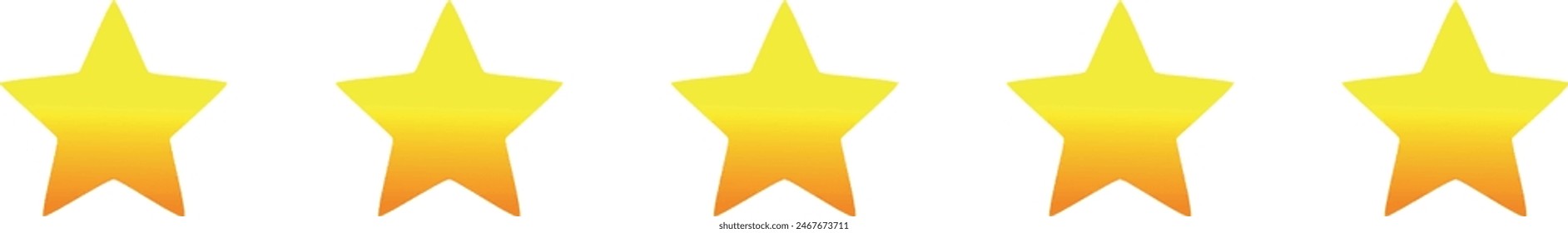 Five stars testimonial product rating flat gradient icon for apps, UI, template and websites. Product Quality, Feedback, Customer review. review service, satisfaction. 5 score. Vector design element.