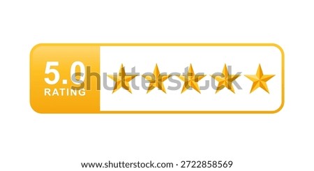 Five stars vector. Five stars customer product rating review icon can use for apps and websites