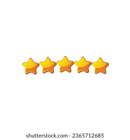 Five stars vector design illustration isolated on white background in EPS 10