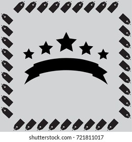 Five stars vector icon