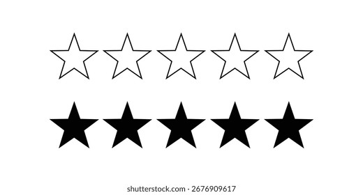 Icono de Vector de cinco estrellas: premio, clasificación e ilustración de logros