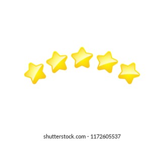 Five Stars Vector Icon Logo Design Template. Yellow Color.