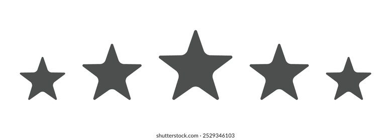 Conjunto de iconos vectoriales de cinco estrellas. Icono de cinco estrellas