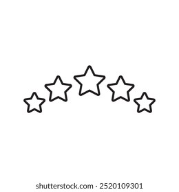 vetor de cinco estrelas, cinco estrelas assinam ilustração linear para web e app..eps