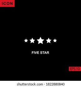 Five stars VIP vector icon on black background. Illustration flat icon for graphic, print media interfaces and web design.