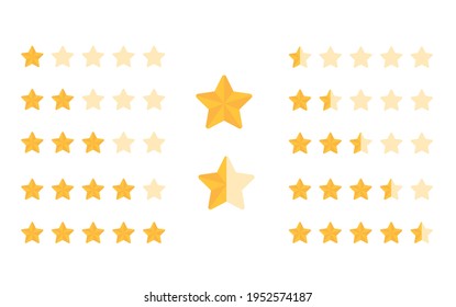 Five starting with half rating stars included