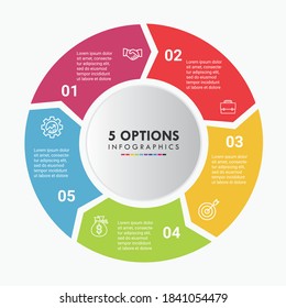 Five Step Arrow Vector Element. This infographics is very ideal for any business presentations