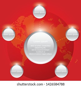 Five step cycle arrows diagram, Vector illustration