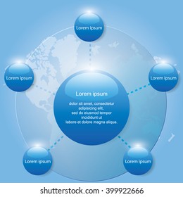 Five step cycle arrows diagram, Vector illustration