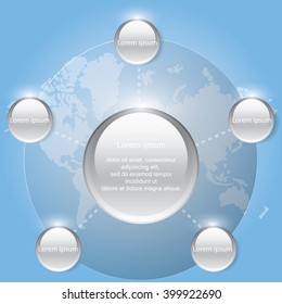 Five step cycle arrows diagram, Vector illustration