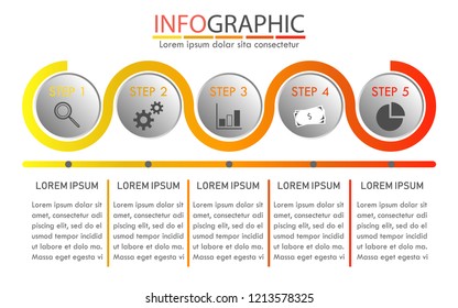 five step infographic for business