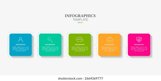  Fünf Schritte Infografik Element Design Vektor Vorlage für die Präsentation.