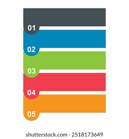 Diagrama vertical infográfico em cinco etapas, design de informações comerciais, ilustração vetorial de gráfico .