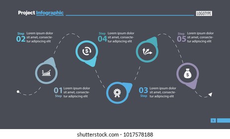 Five Step Process Chart Slide Template