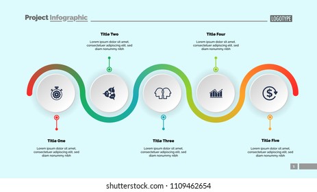 Five Step Process Chart Slide Template Stock Vector (Royalty Free ...