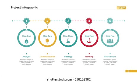 Five Step Process Chart Slide Template