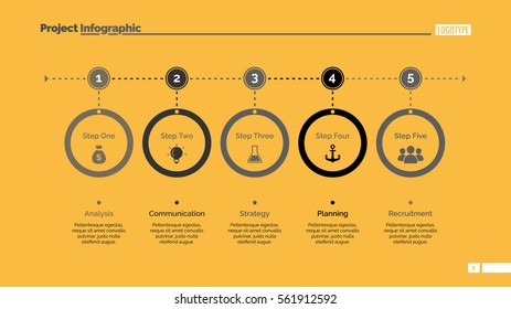 Five Step Process Chart Slide Template