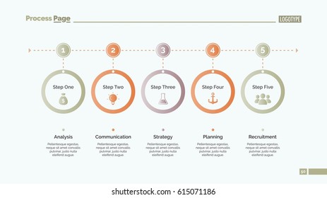 Five Step Process Chart Slide Template