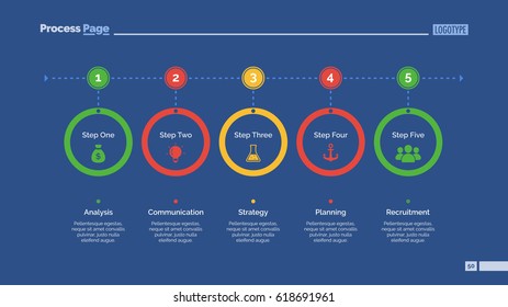 Five Step Process Chart Slide Template