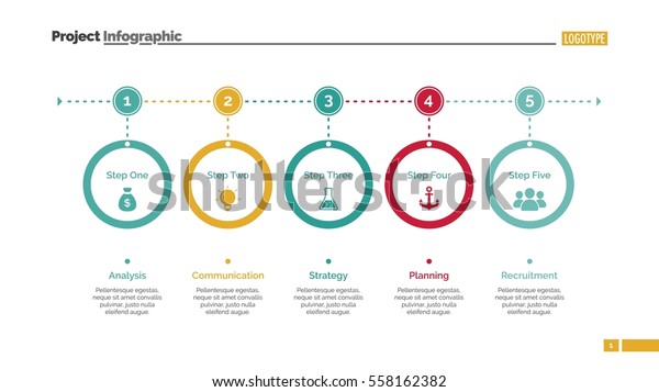 Five Step Process Chart Slide Template Stock Vector Royalty Free 558162382 8178