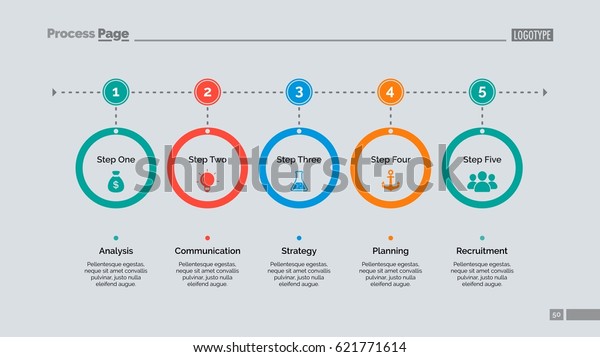 Five Step Process Chart Slide Template 1093