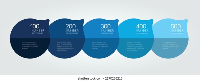 Five step template, banner, infographic, diagram, chart, column. 