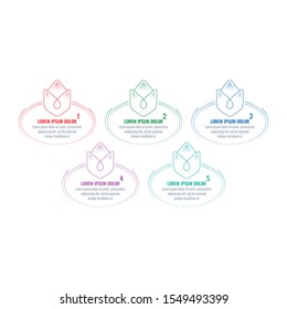 five step tulip informational template. infographic template with tulip symbol. business infographic template