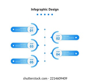 Five Steps abstract business infographic template