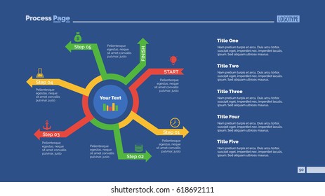 Five Steps Arrows Cycle Slide Template Stock Vector (Royalty Free ...