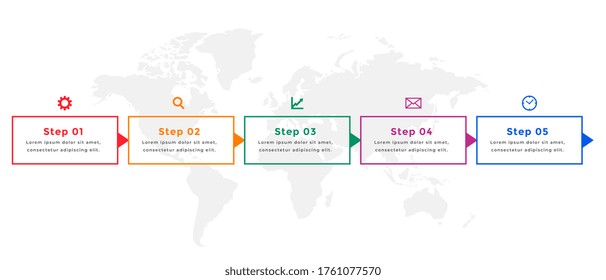 five steps business timeline infographic template design